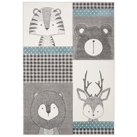 Safavieh 4 x 6 ft. Carousel Kids Rectangle Power Loomed Area RugGrey & Ivory CRK188B-4